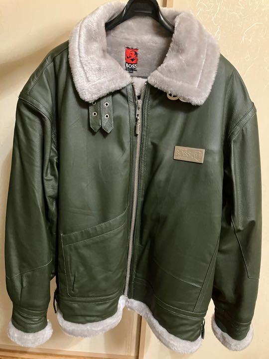 サントリー　BOSS ボスジャン　レザーダウンジャケット Q□希少□サントリー ボス/BOSS 本革レザー ダウンジャケット