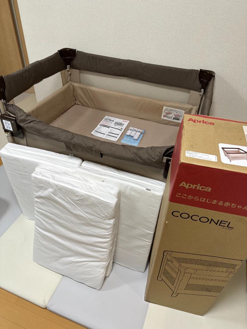 ココネル エアー　ココア BR　中古　ベビーベッド　Aprica　01221 ココネル エアー ココア BR 中古 ベビーベッド Aprica 01221