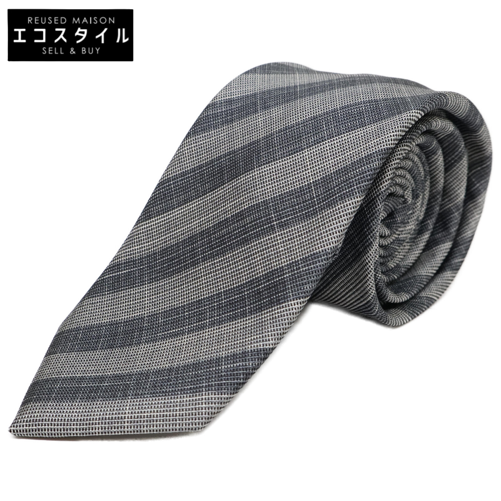 【美品✨】　Brioni ブリオーニ　シルク 高級　ネクタイ グレー 美品✨】 Brioni ブリオーニ シルク 高級 ネクタイ グレー