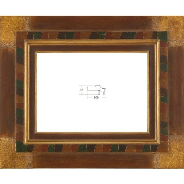 油彩画 「無題」（ハンドメイド木製額縁付き） 油絵/油彩額縁 木製フレーム KL-04 アクリル付 サイズM10号