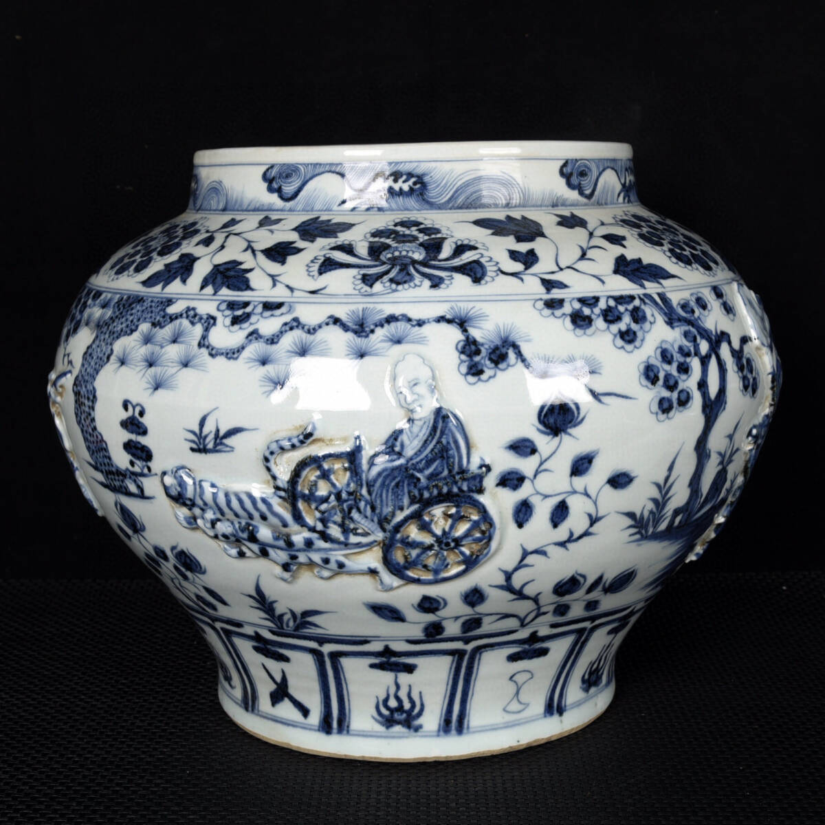 中国美術 倣古 青花 山水人物紋 蓋碗 祥瑞 五件 φ10.5cm 旧家蔵出 中国美術 倣古 青花 山水人物紋 蓋碗 祥瑞 五件 φ10.5cm 旧家蔵出