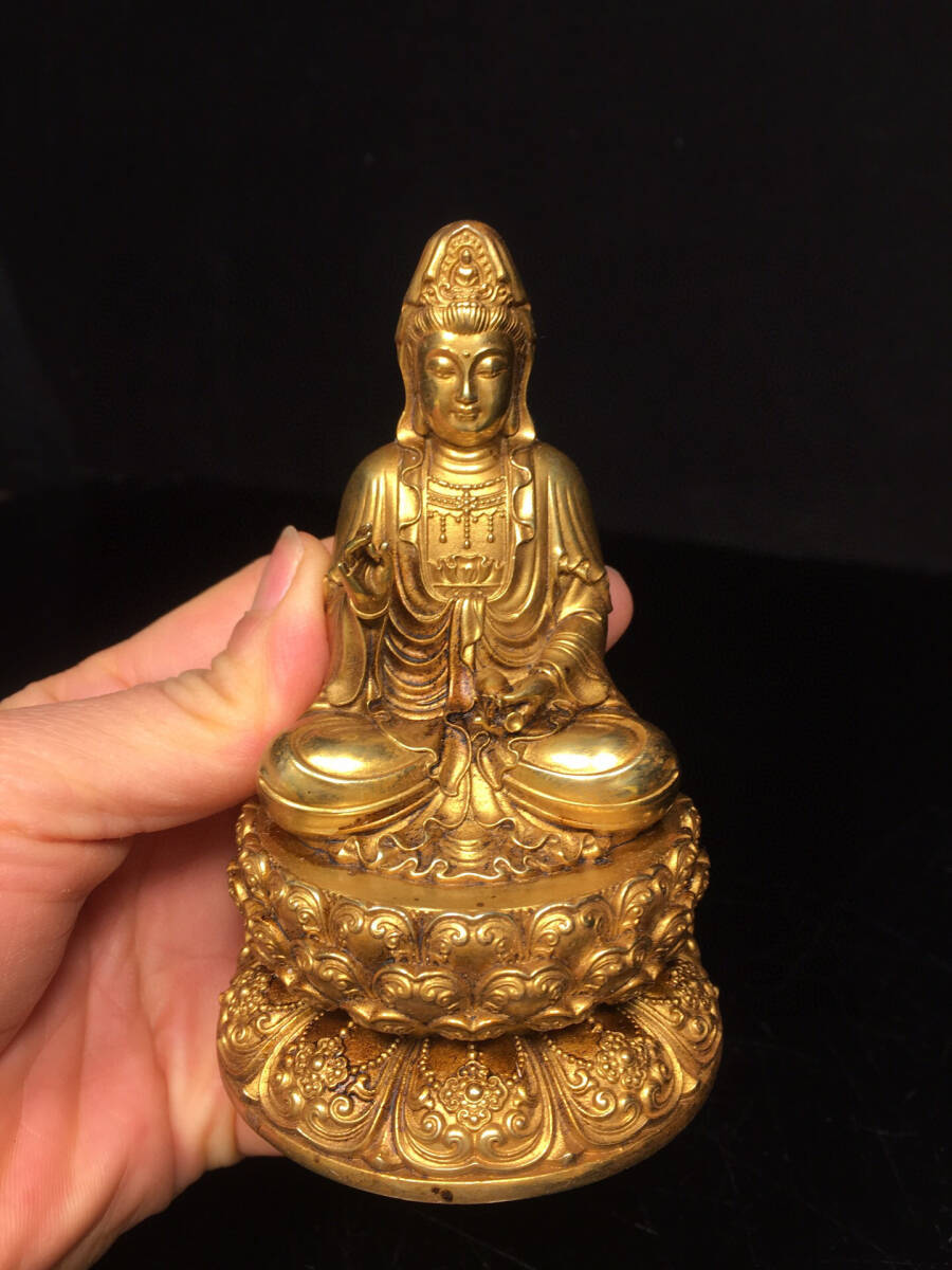 銅製 霊吉普薩 準提仏 母菩薩仏頭彫像 装飾品 工芸品 美術品 置物 地蔵王菩薩 置物 銅仏 銅像 銅器 茶寵 装飾品 工芸品 美術品