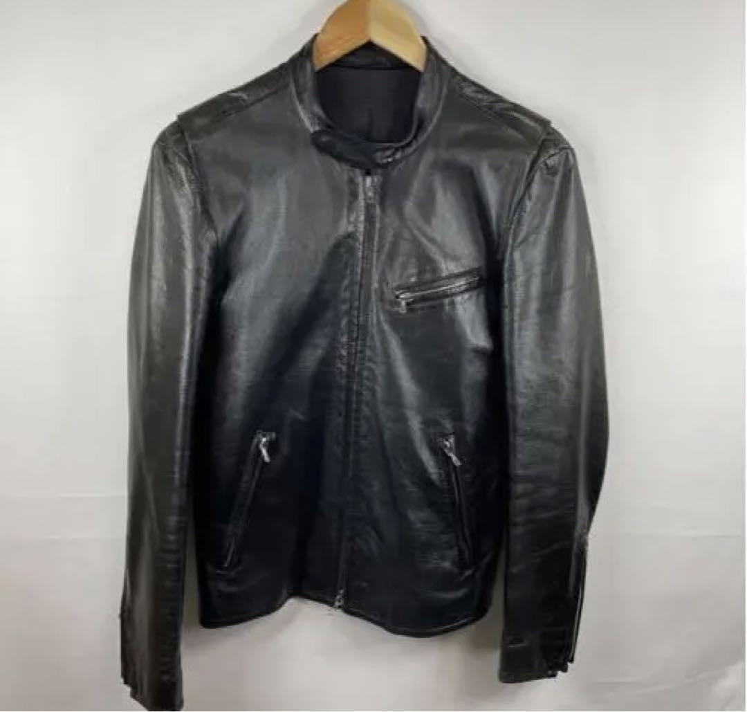 リチウムオム レザージャケット シングル ライダース カウレザー 本革 リチウムオム レザージャケット シングル ライダース カウレザー