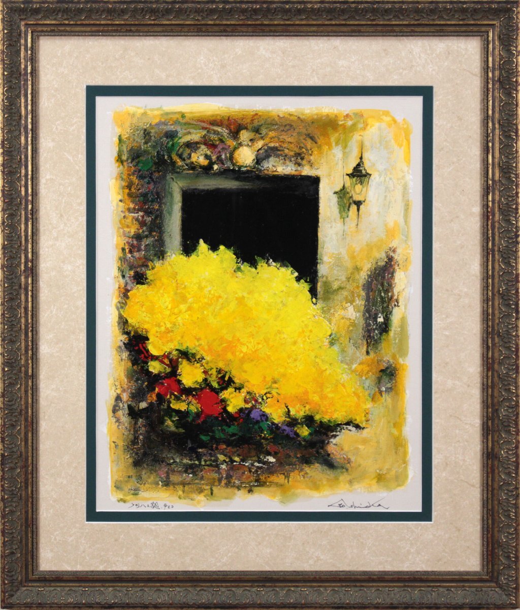 ☆石岡　剛☆「 窓辺の花　紫 」油絵　F３号 石岡 剛 『窓辺の花 スペイン』 アクリル画 - 北海道画廊