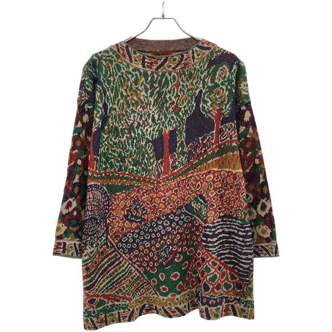 MISSONI ミッソーニ マルチカラー　セーター　ニット　42 MISSONI マルチカラー ストライプ ニットセーター イタリア製