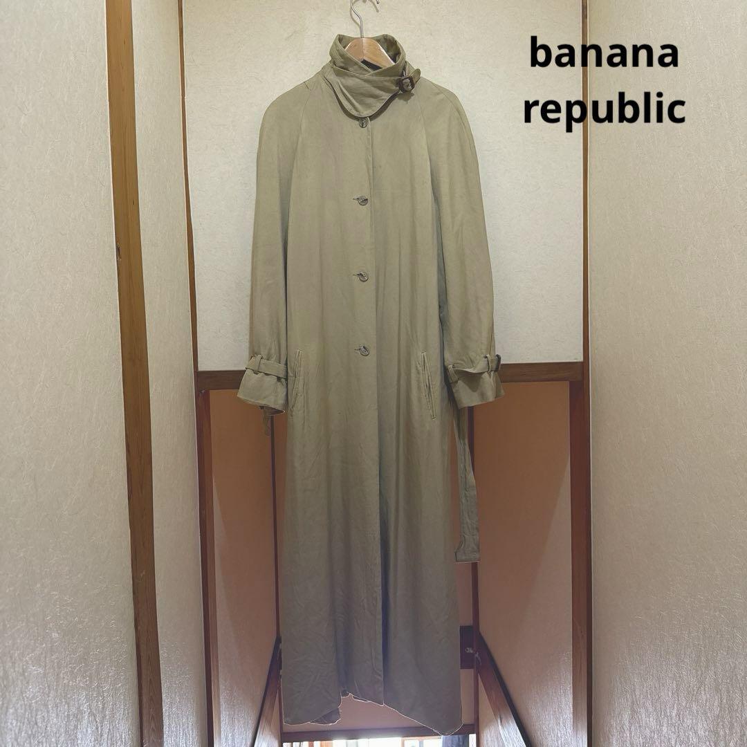 希少 80s バナナリパブリック　トレンチコート　ハット　バッグ　古着ビンテージ USED】80'S BANANA REPUBLIC OVERSIZED NYLON COAT