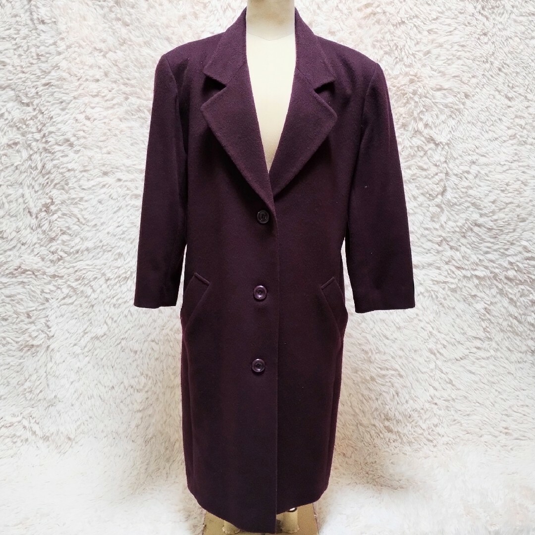 【ここちゃん】新品　GRANJOUE　カシミヤ100％ロングコート　M　紫 定価35万円】新品 GRANJOUE カシミヤ100％ロングコート M 紫