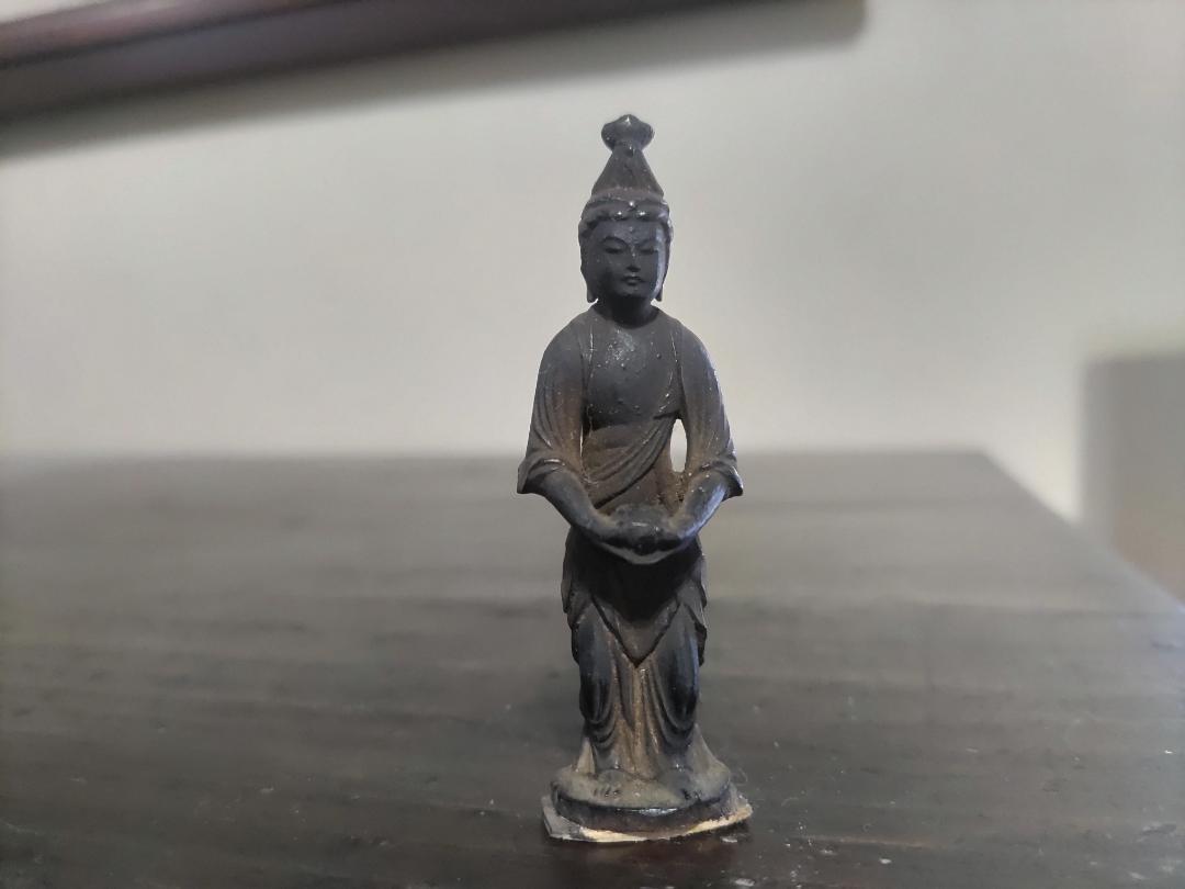 木造　阿弥陀三尊　左脇侍像　観音菩薩　立像（6.7㎝） 木造 阿弥陀三尊 左脇侍像 観音菩薩 立像（6.7㎝） （仏像