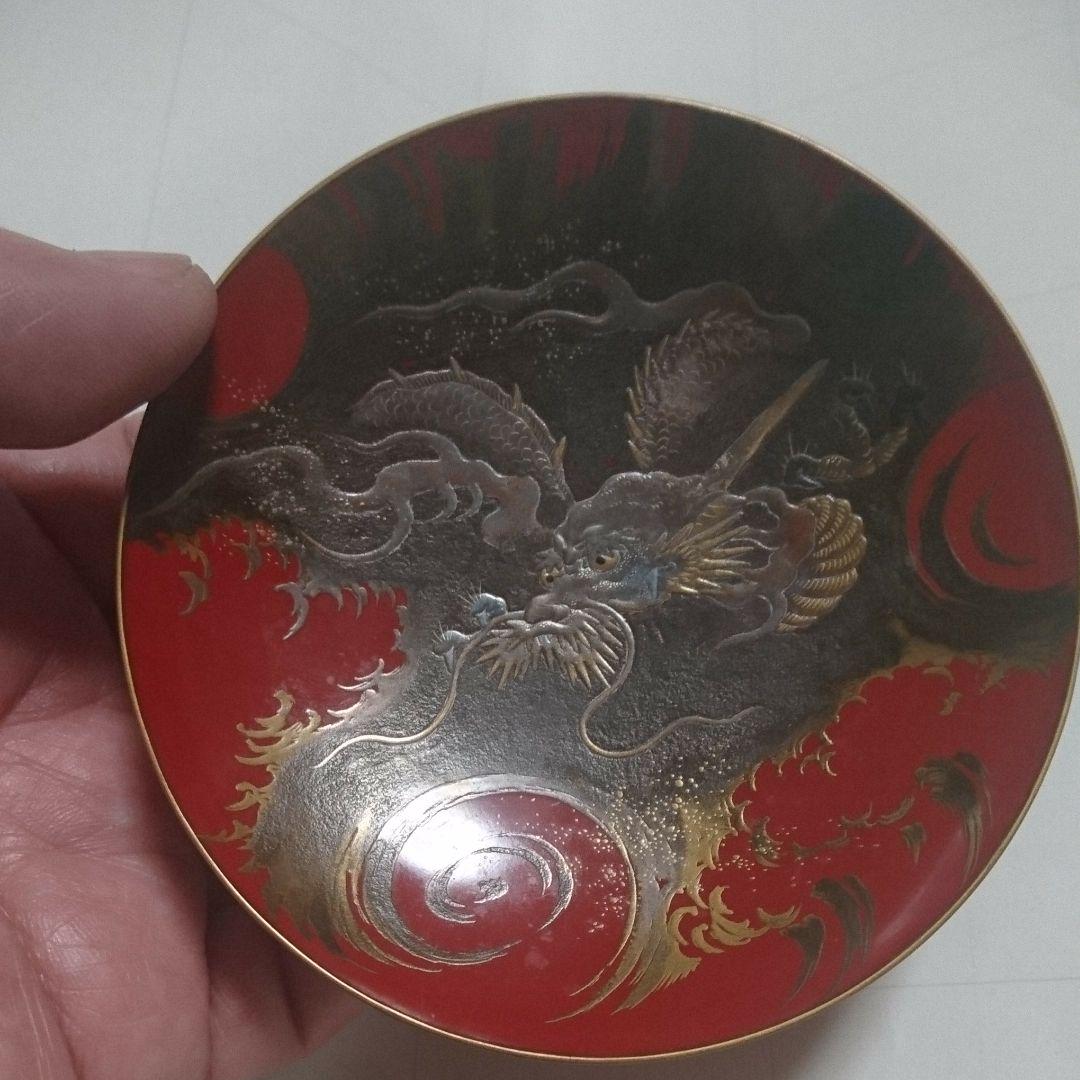 値下げ！梶川作 盃 漆器 （蒔絵花月台 描金師 梶川作 共箱 盃と