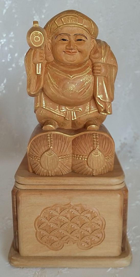 大黒天像【金彩有り】 大自在天 だいこくさま ◆白檀 木彫 仏像 大黒天像【金彩有り】 大自在天 だいこくさま ◇白檀 木彫 仏像