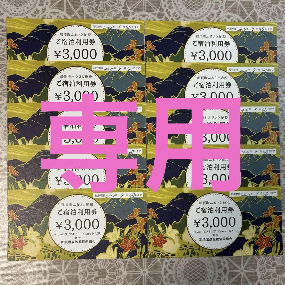 那須町ふるさと納税 ご宿泊利用券30000円分 有効期限2024年9月