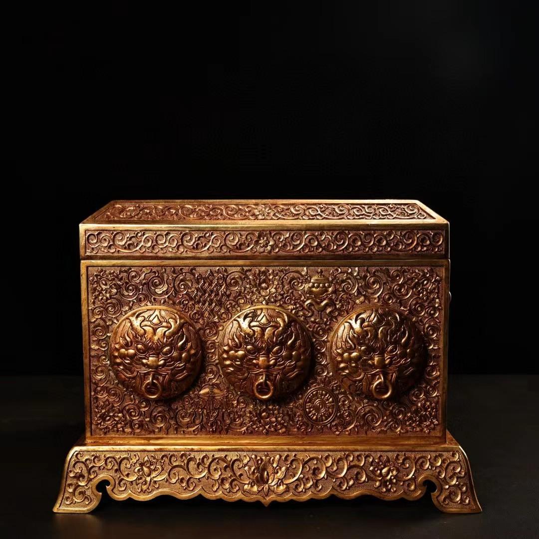 中国古美術・珍蔵硯台・古い純銅鎏金细密彫・純手作り・彫刻・置物・文房具・案頭 中国古美術・珍蔵硯台・古い純銅鎏金细密彫・純手作り・彫刻