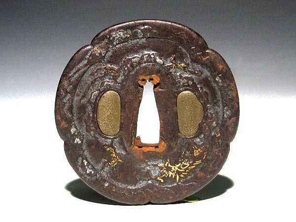 江戸期 古鍔 鉄製 金工細工『人物物語文』鍔 / 刀装具☆時代物☆ 江戸期 古鍔 鉄製 金工細工『人物物語文』鍔 / 刀装具☆時代物☆