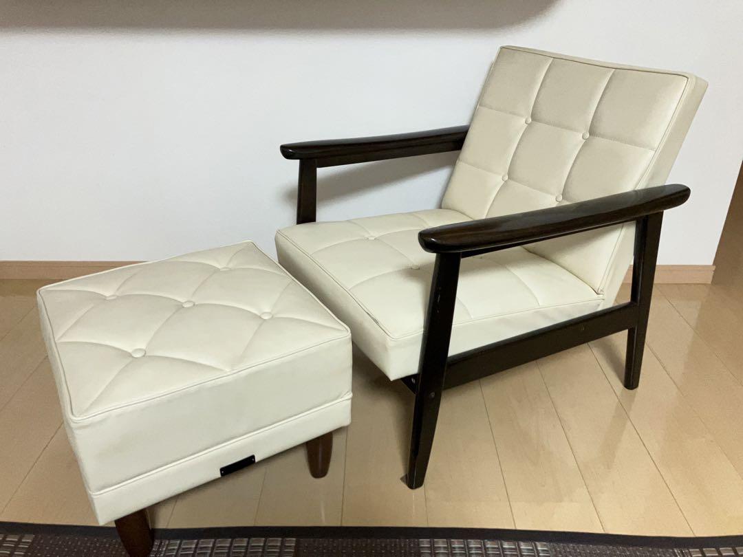 カリモク 60 チェア オットマン セット アイボリー（カリモク60