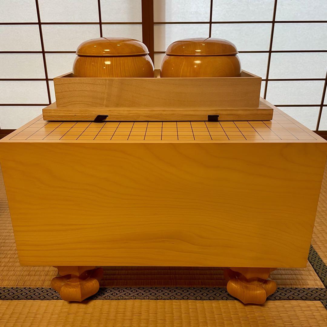囲碁磐　碁石　セット　足つき　 蛤白 那智黒 良品】囲碁盤 脚付き へそ付き 年代物 高級 囲碁 碁石セット 蛤