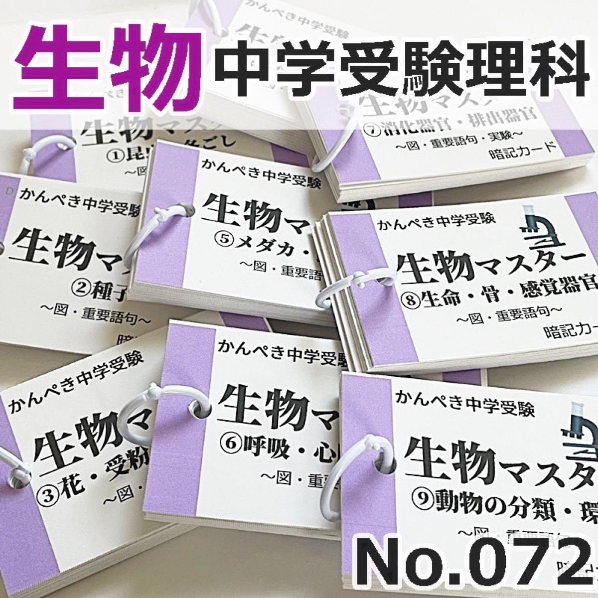 072 中学受験理科 生物マスター ～ 中学入試 小学生理科 問題集