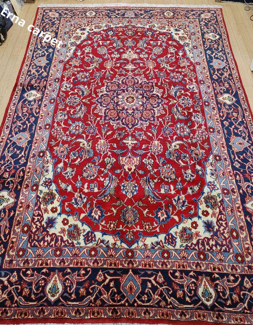 ペルシャ絨毯 330x200 手織り 美術品 カーシャーン産 クリーニング済み ペルシャ絨毯 330x200 手織り 美術品 カーシャーン産