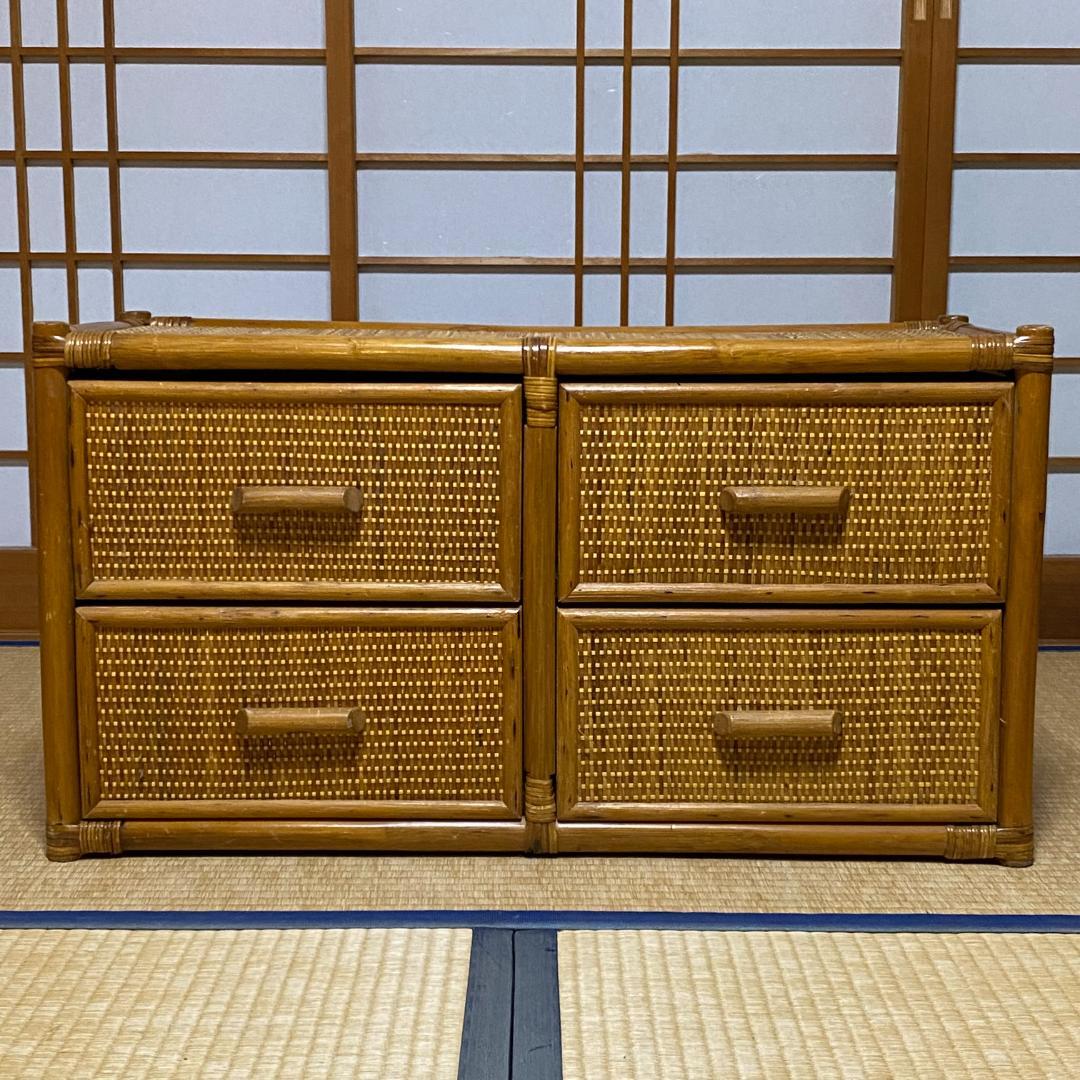 ラタン 籐 棚 チェスト 2段 4口 W90cm D41cm H40.5cm ラタン 籐 棚 チェスト 2段 4口 W70cm D31.5cm H40cm（楽天市場