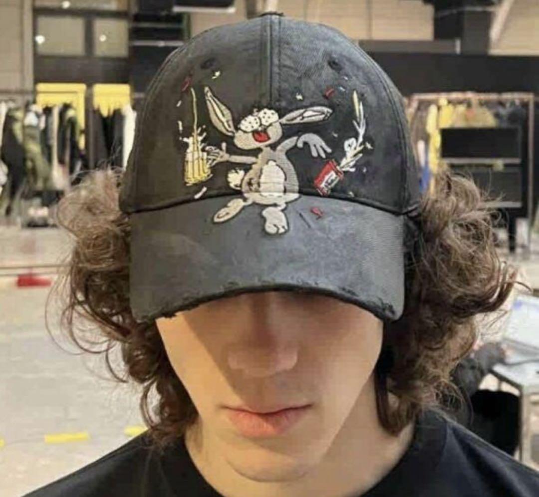 帽子 Martin Rose 23AW BUNNY DAMEGE CAP Martin Rose 23AW BUNNY DAMEGE CAP（Martine Rose CAP Black