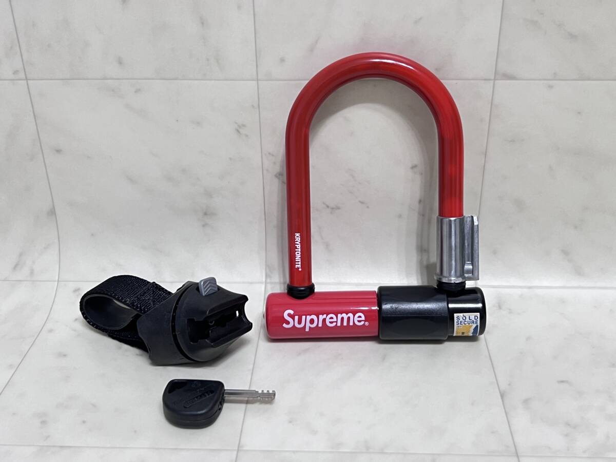 Supreme シュプリーム【KRYPTONITE U-lock】クリプトナイト U字 ロック レッド ブラケット付 ※スペアキー欠損 Supreme シュプリーム【KRYPTONITE U-lock】クリプトナイト U字