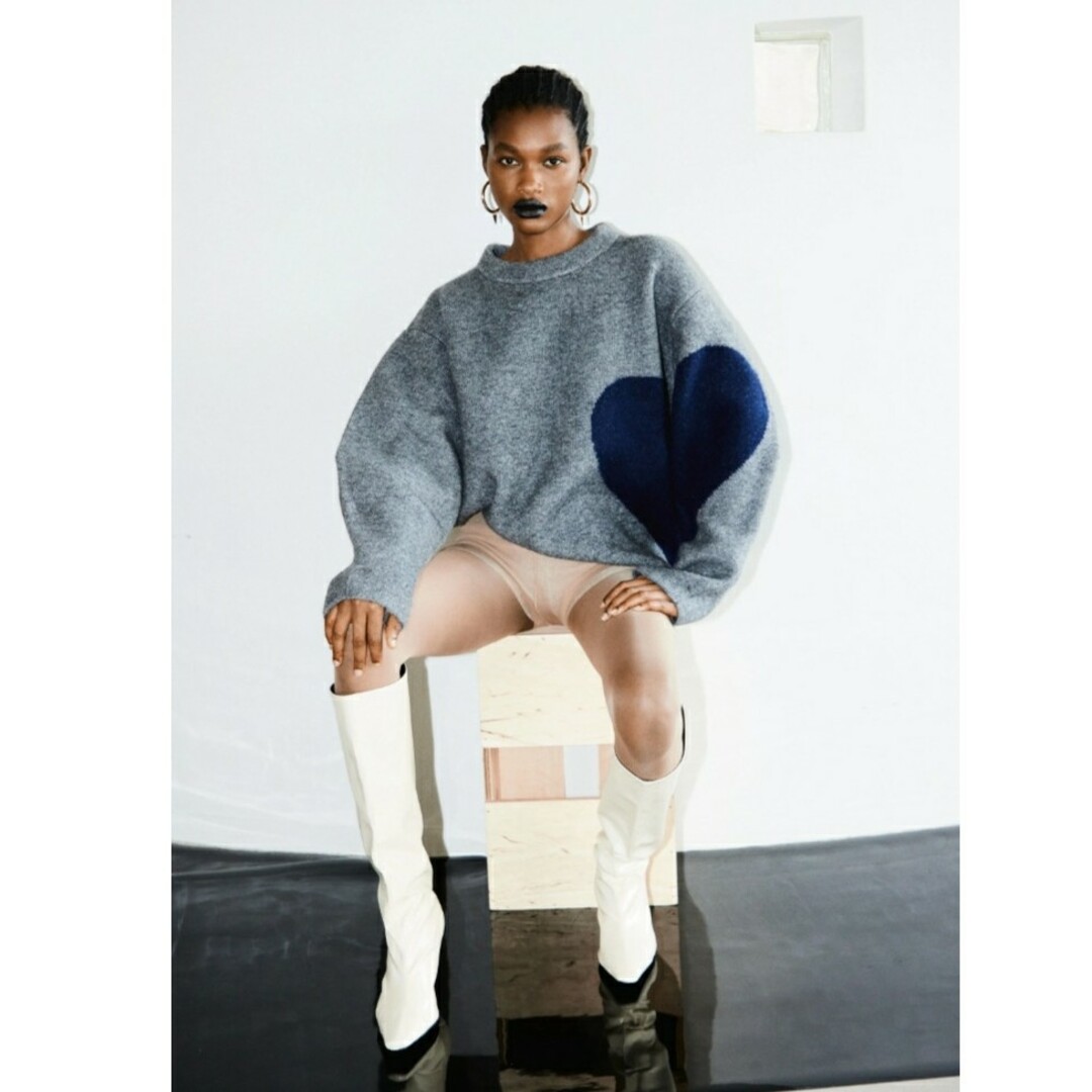 ♡pattern KNIT NKNIT NKNIT ♡pattern KNIT ハートパターンニット - メルカリ