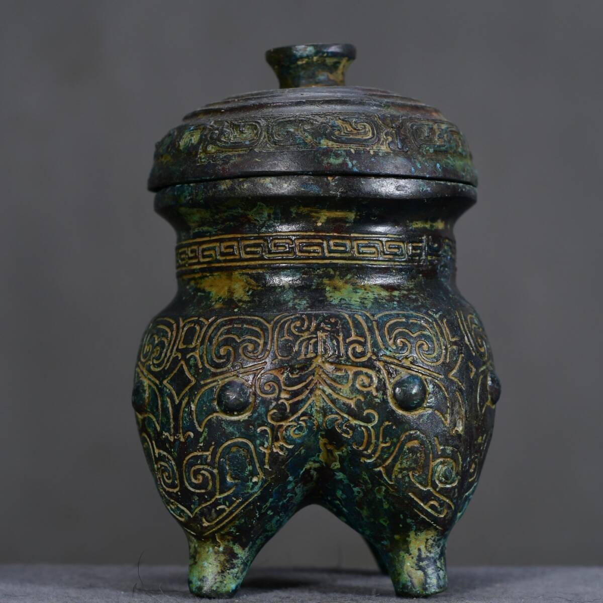 旧藏 青銅器 中國西周時代青銅鬲鼎 時代物 中國古美術 極細工