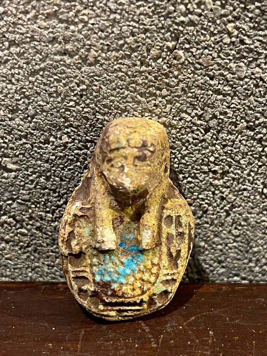 ファイアンス製　ウシャブティ　古代エジプト　ファラオ　古代　ミイラ 古代エジプト,Nestanebicheru ファイアンス ウシャブティ 古代