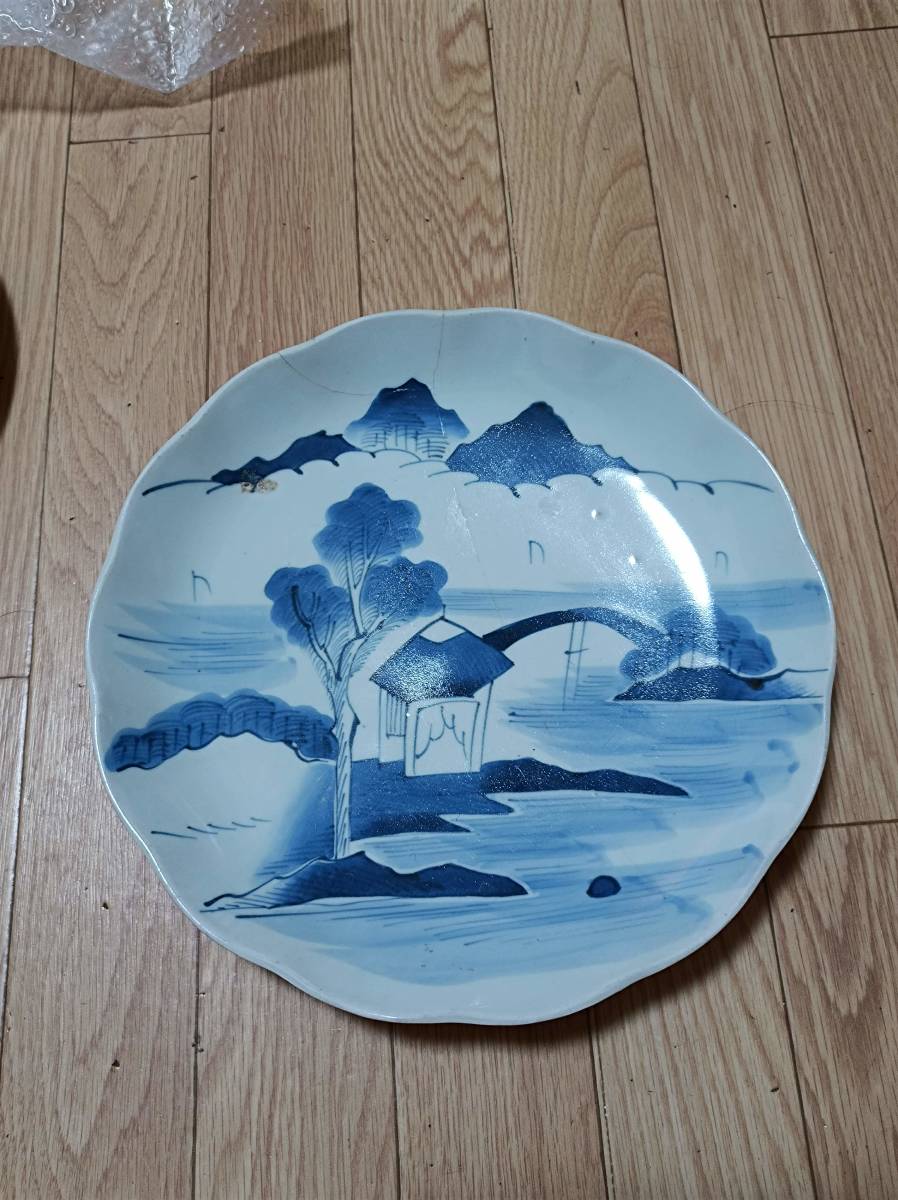 アンティーク 骨董 古伊万里 皿 貴重 （古伊万里 赤絵 大皿