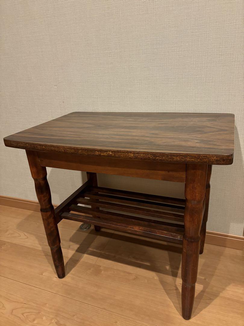 昭和レトロ サイドテーブル コーヒーテーブル 花台 木製