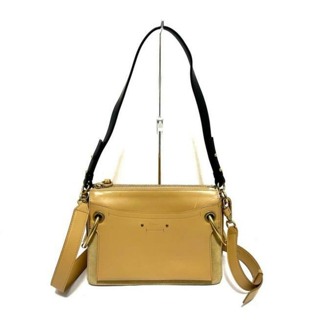 極美品 クロエ レザー 2WAY ショルダーバッグ ロイ ホースロゴ ベージュ Chloe(クロエ) ショルダーバッグ ロイ ライトブラウン×ベージュ