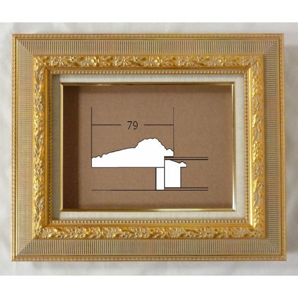 未使用/透かし模様　フィレンツェ額縁　油絵額縁 油絵用仮額縁 木地 ガラスなし F6 【 展示 油絵 額縁 】 : 画材