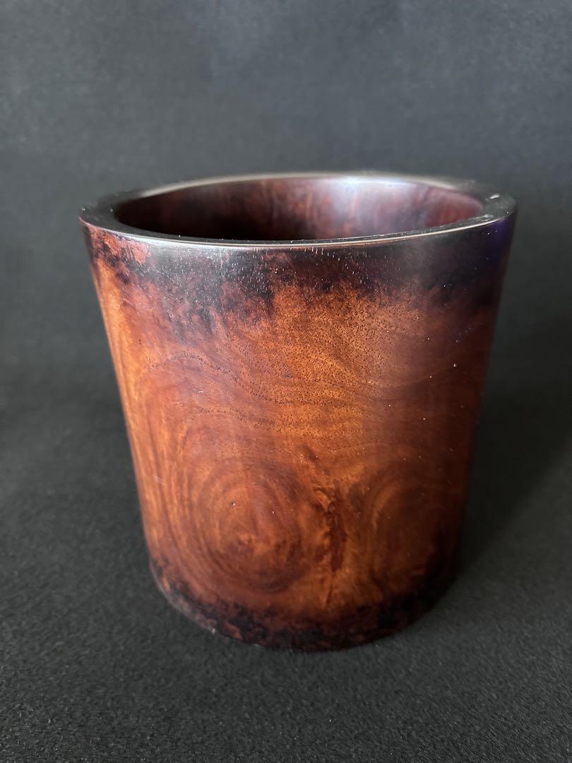古美術 清時代 特大花梨木筆筒 直径約20cm 高さ約20cm 文房具 唐木 古美術 清時代 特大花梨木筆筒 直径約20cm 高さ約20cm 文房具