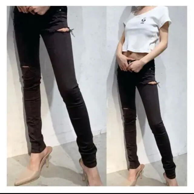 SIDE RIPPED スキニーデニムパンツ GYDA （SIDE RIPPED スキニー