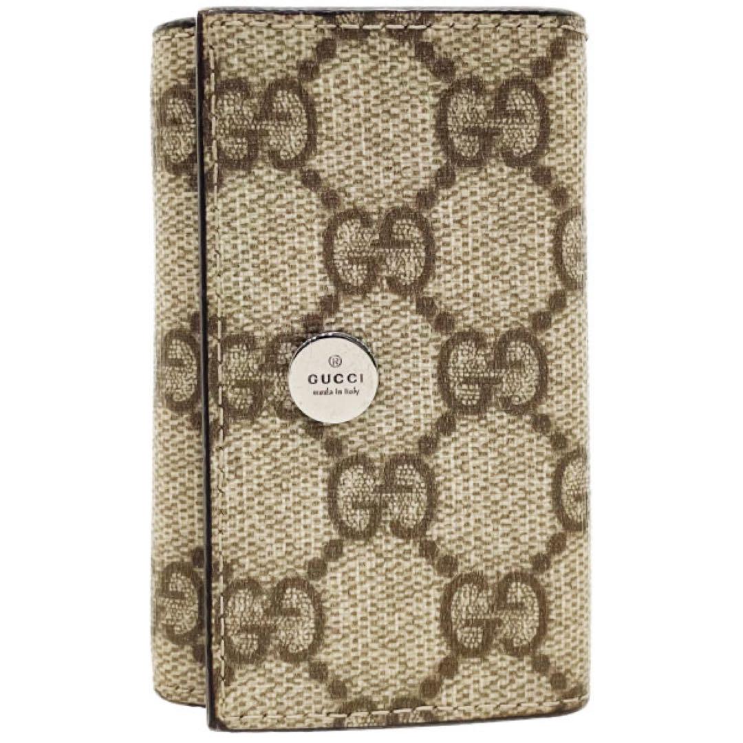 正規品 美品 グッチ 6連 キーケース キーホルダー 鍵 【KSA13652】 GUCCI グッチ 6連キーケース マイクログッチシマ レザー