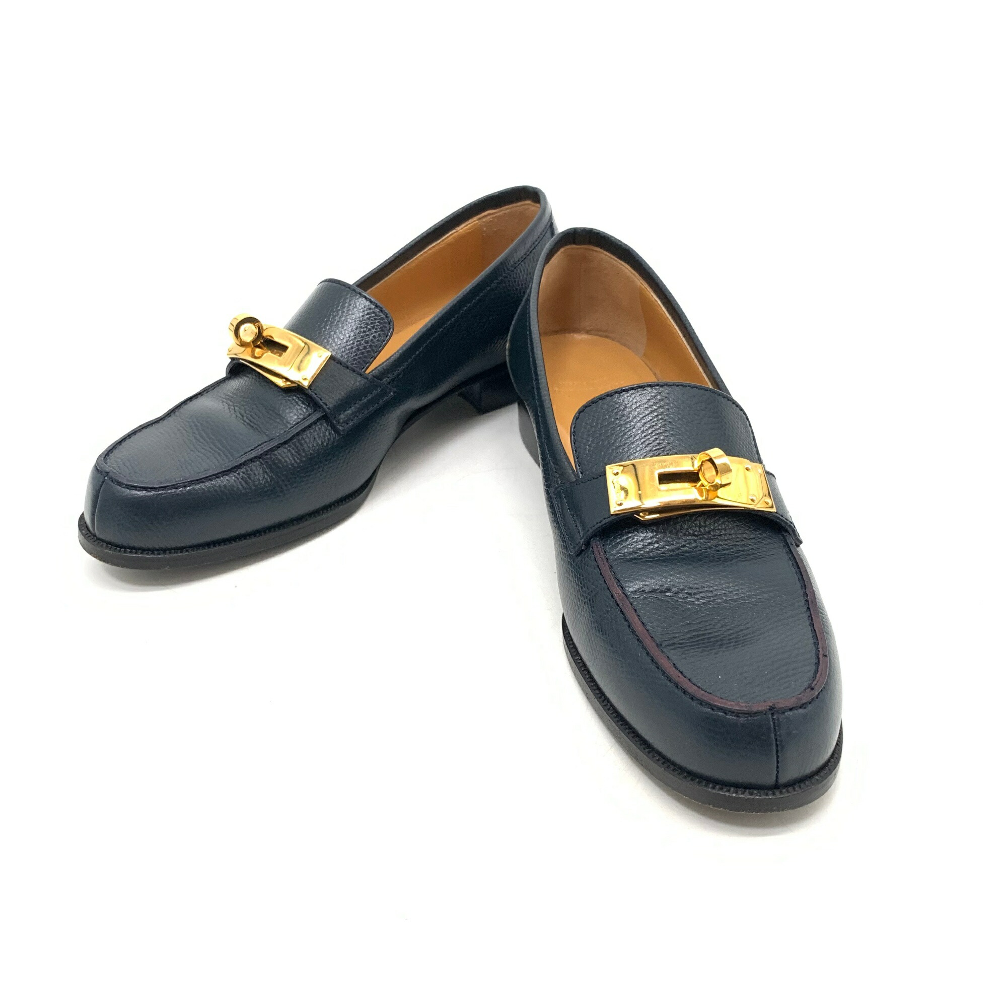 【美品】HERMES エルメス　ケリー　ローファー　キャメル　36ハーフ HERMES エルメス ケリー ローファー 靴 ブラウン｜中古メンズ