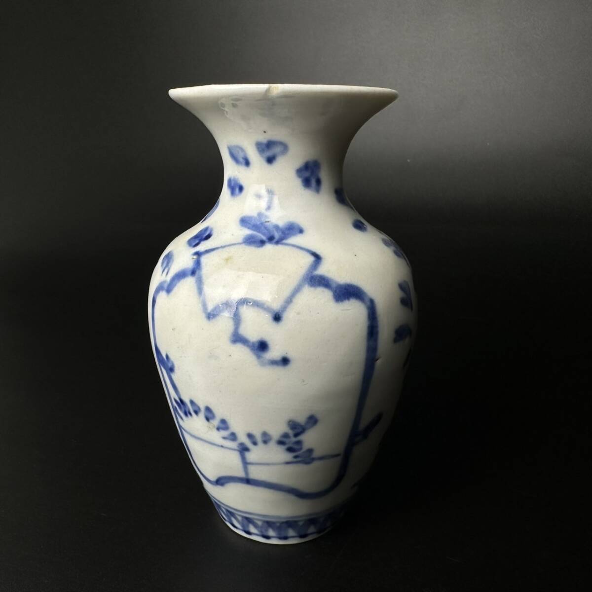 コレクター買取品 中国美術 染付 花瓶 花入 壷 陶磁器 時代物