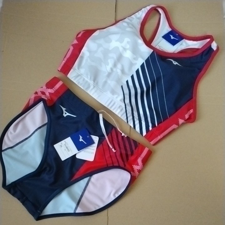 ミズノ陸上部ユニフォーム美品3XL MIZUNO ミズノカスタムオーダー受注生産 デザインプリントプラス