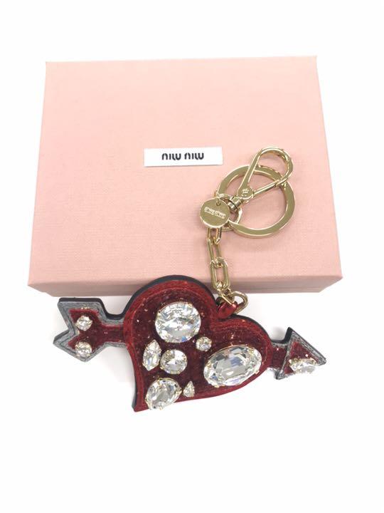 miumiu ミュウミュウ クリスタル ビジュー キーリング MIU MIU - miu miu クリスタルモチーフ キーリングの通販 by