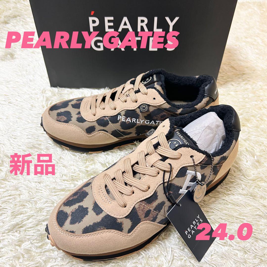 PEARLY GATES ヒョウ柄ゴルフシューズ 新品 パーリーゲイツ ゴルフシューズ レオパード ヒョウ柄