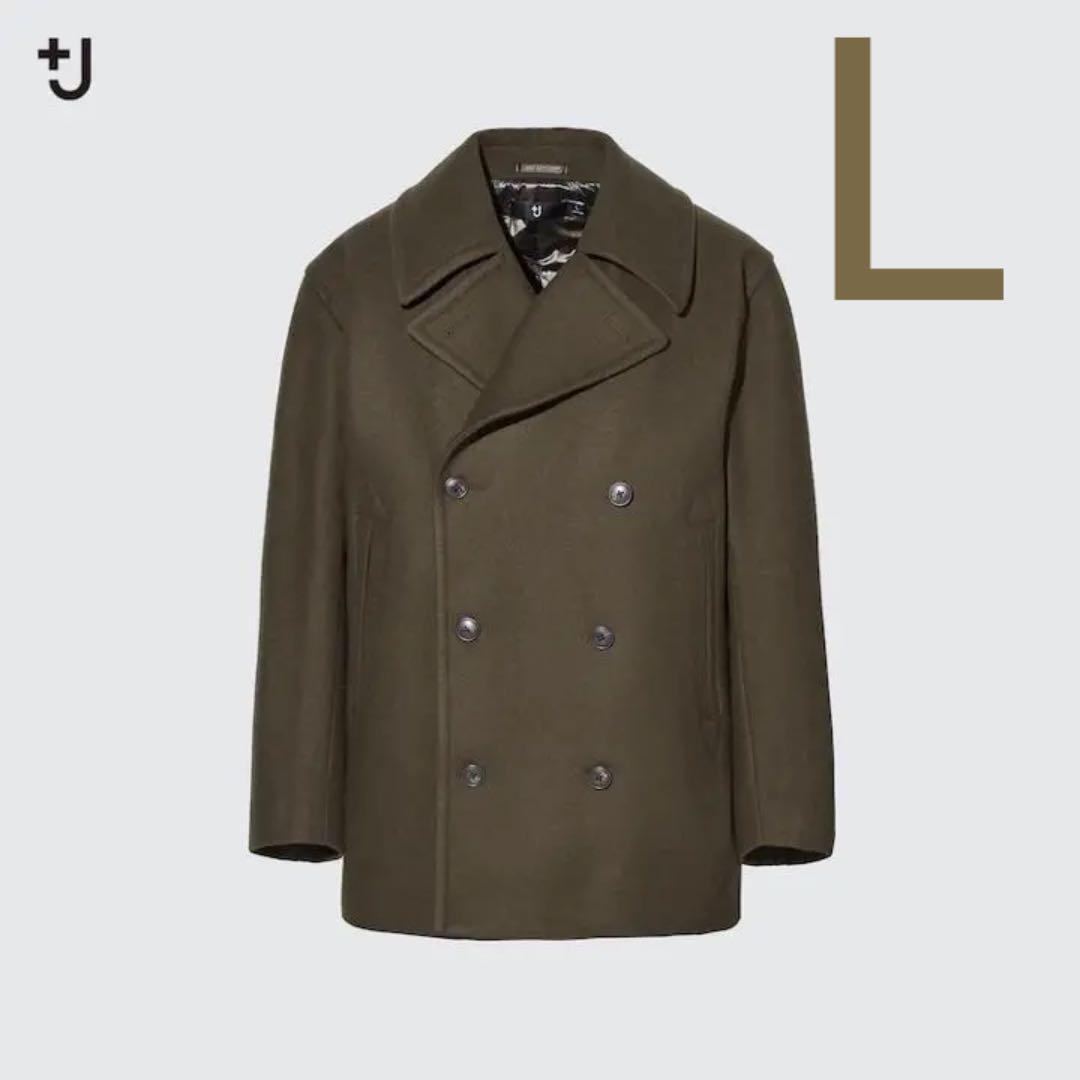 UNIQLO　＋J ピーコート　L オリーブ 新品 ユニクロ ＋j ダブルフェイスピーコート Lサイズ 56