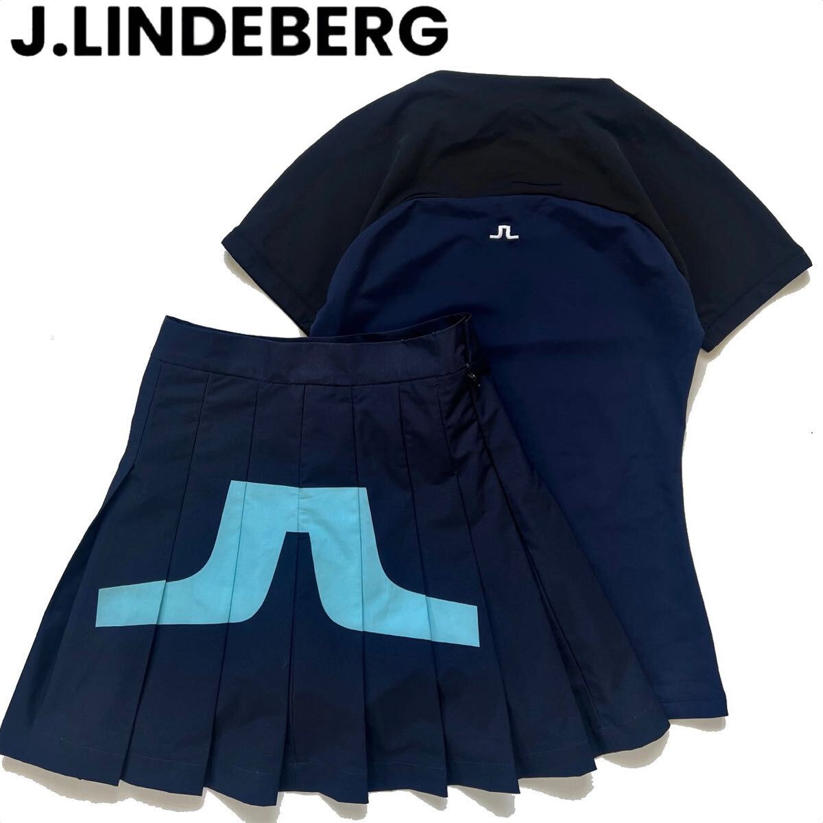 J.Lindeberg トップス スカート セットアップ キャップ 付 ネイビー 送料無料】J.LINDEBERG ジェイリンドバーグ セットアップ シャツ