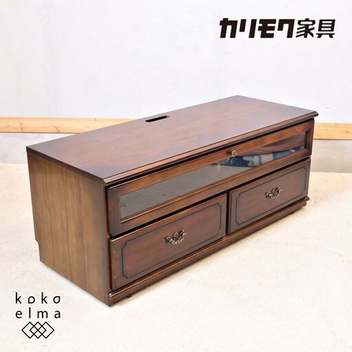 karimoku カリモク　コロニアル　ローボード　テレビ台　サイドボード 中古 カリモク コロニアルコーナーサイドボード 定価約10万円