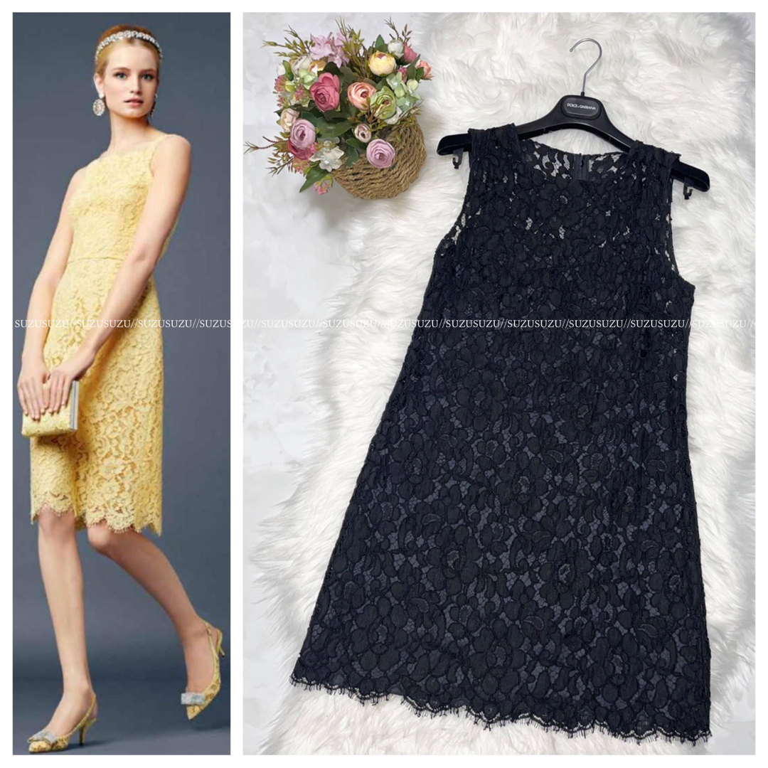 美品　ドルチェ&ガッバーナ 　総レース　ワンピース　ブラック 美品◎正規品 イタリア製 黒タグ DOLCE＆GABBANA ドルチェアンド