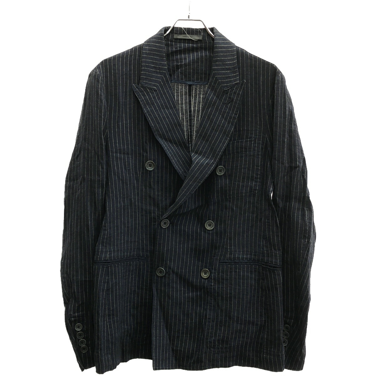 【美品】ジョルジオアルマーニ カシミア セットアップ シングル ネイビー 50 GIORGIO ARMANI ジョルジオアルマーニ リネンレーヨン ダブル