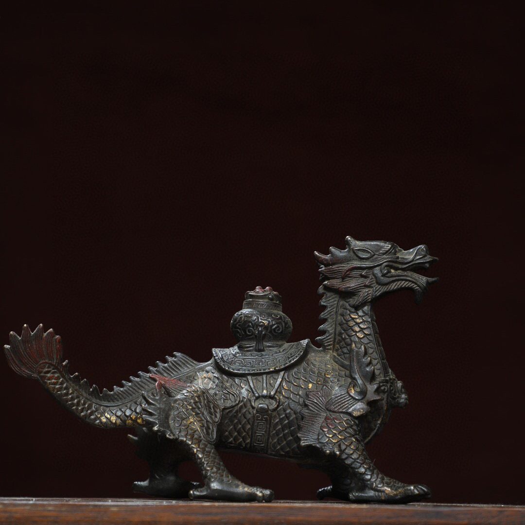 【レア珍品!】金工家作 銅製 大型騎馬武者像置物 幅55cm 重さ17.2kg 超珍館蔵】銅製 拓金 元寶龍 置物 古賞物 古美術品 稀少珍蔵品
