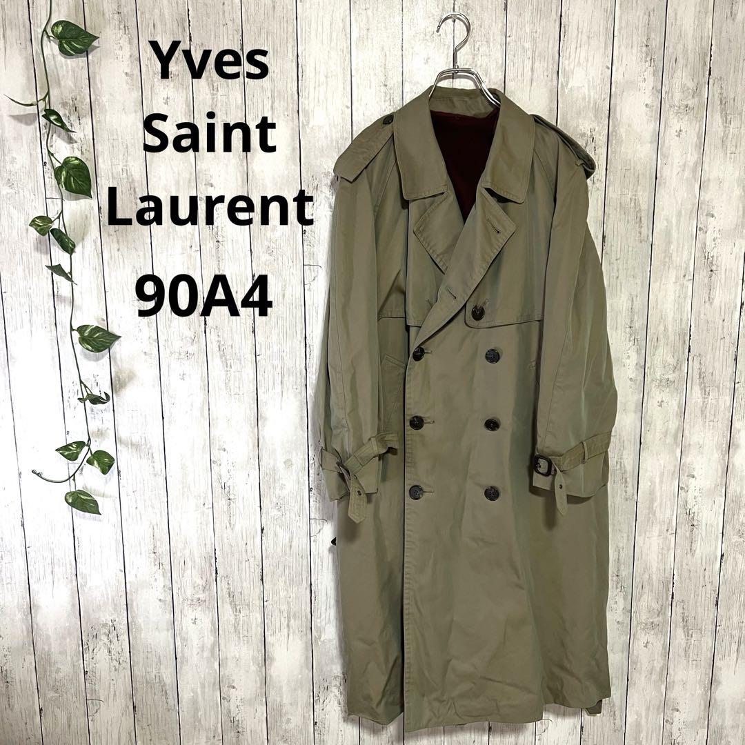 イヴ・サンローラン　玉虫色コート　日本製　激レア Yves Saint Laurent】ライナー付トレンチコート 玉虫色 日本製