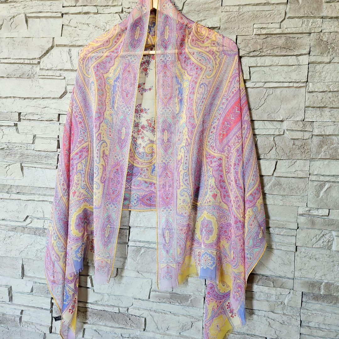 お値下げ  エトロ ETRO ストール シフォン マルチカラー A お値下げ エトロ ETRO ストール シフォン マルチカラー A