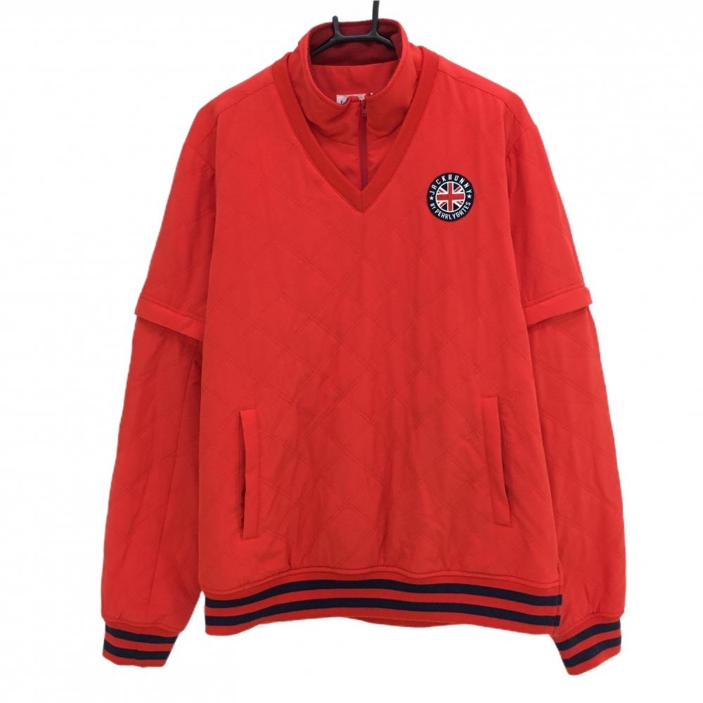 美品　ジャックバニー 4WAY中綿スニード レッド ロゴワッペン 襟・袖着脱可 美品】ジャックバニー 4WAY中綿スニード レッド ロゴワッペン 襟