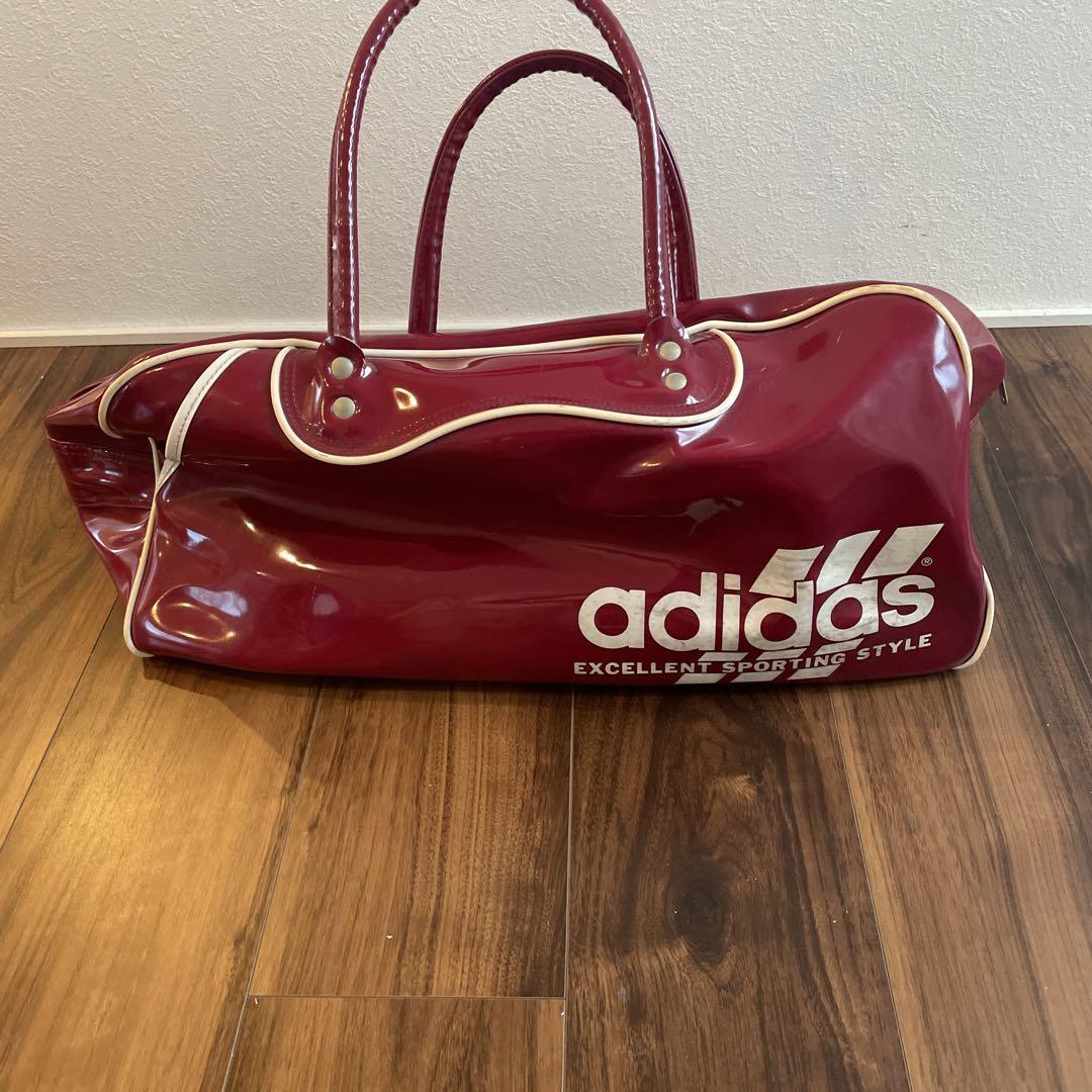 70〜80’s adidas アディダス エナメル ボストンバッグ ヴィンテージ 80s adidas ）アディダス エナメル ボストンバッグ ビンテージ