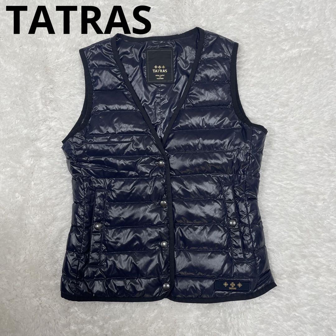 ☆タトラス☆TATRAS ダウンベスト Vネック 光沢 インナーダウン